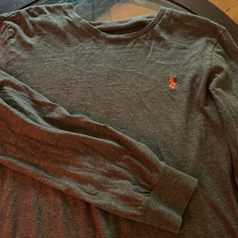 Green long sleeve polo